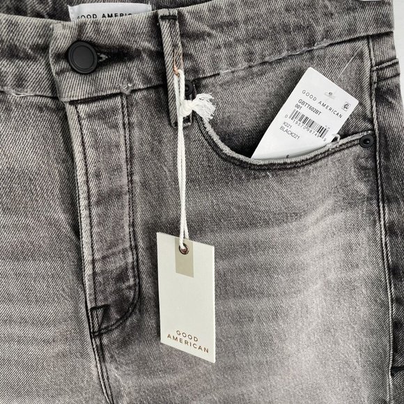 GOOD AMERICAN Good Boy Straight Jean Black 6 NWT High Waist Button Fly Curvy - Picture 8 of 11